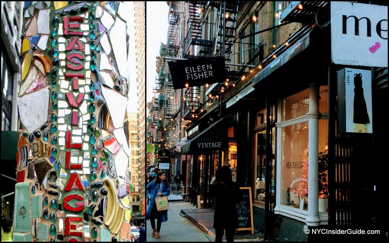 East Village NYC mosaic and boutique street